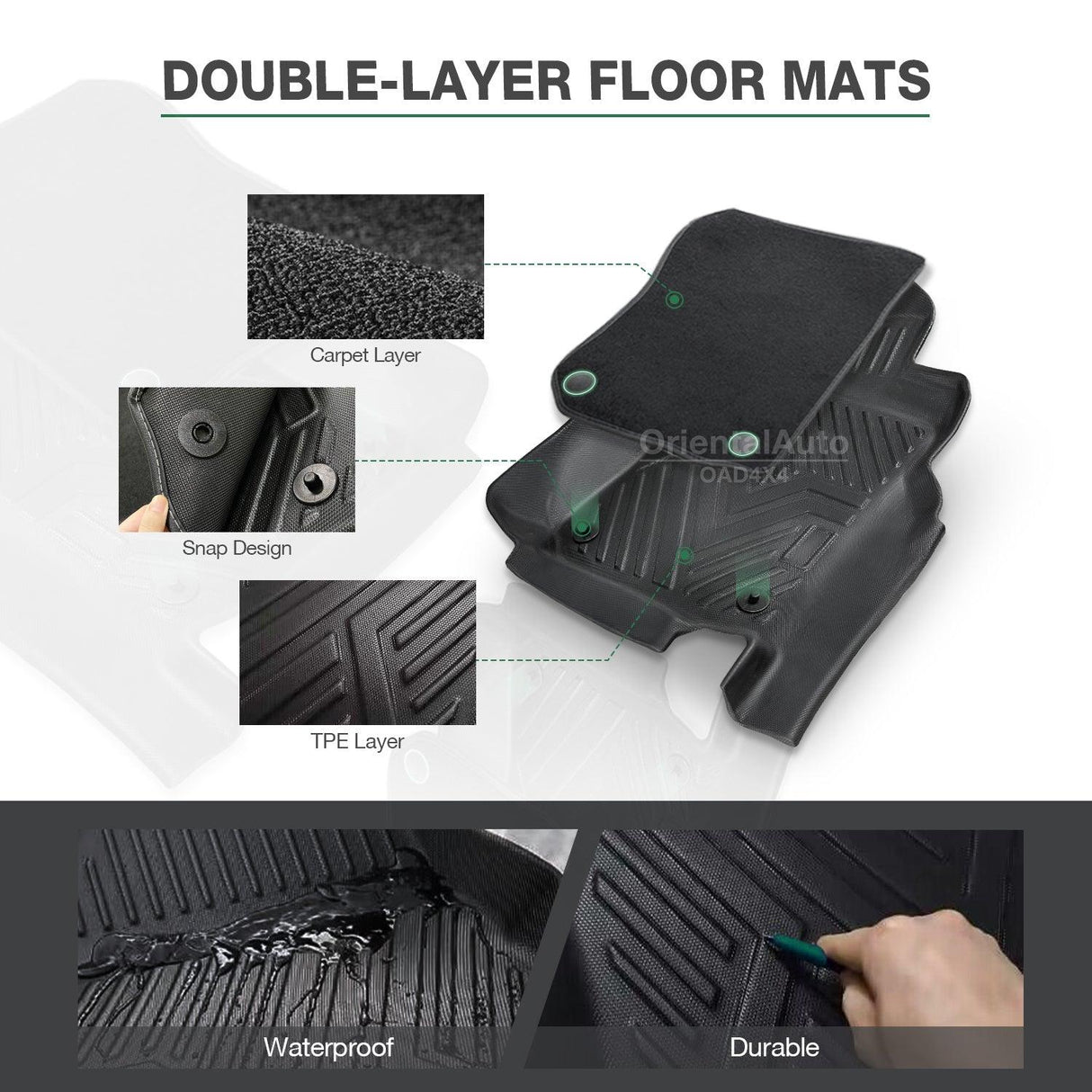 5D Double-Layer Car Floor Mats for Mercedes-Benz GLE-Class V167 2019-Onwards