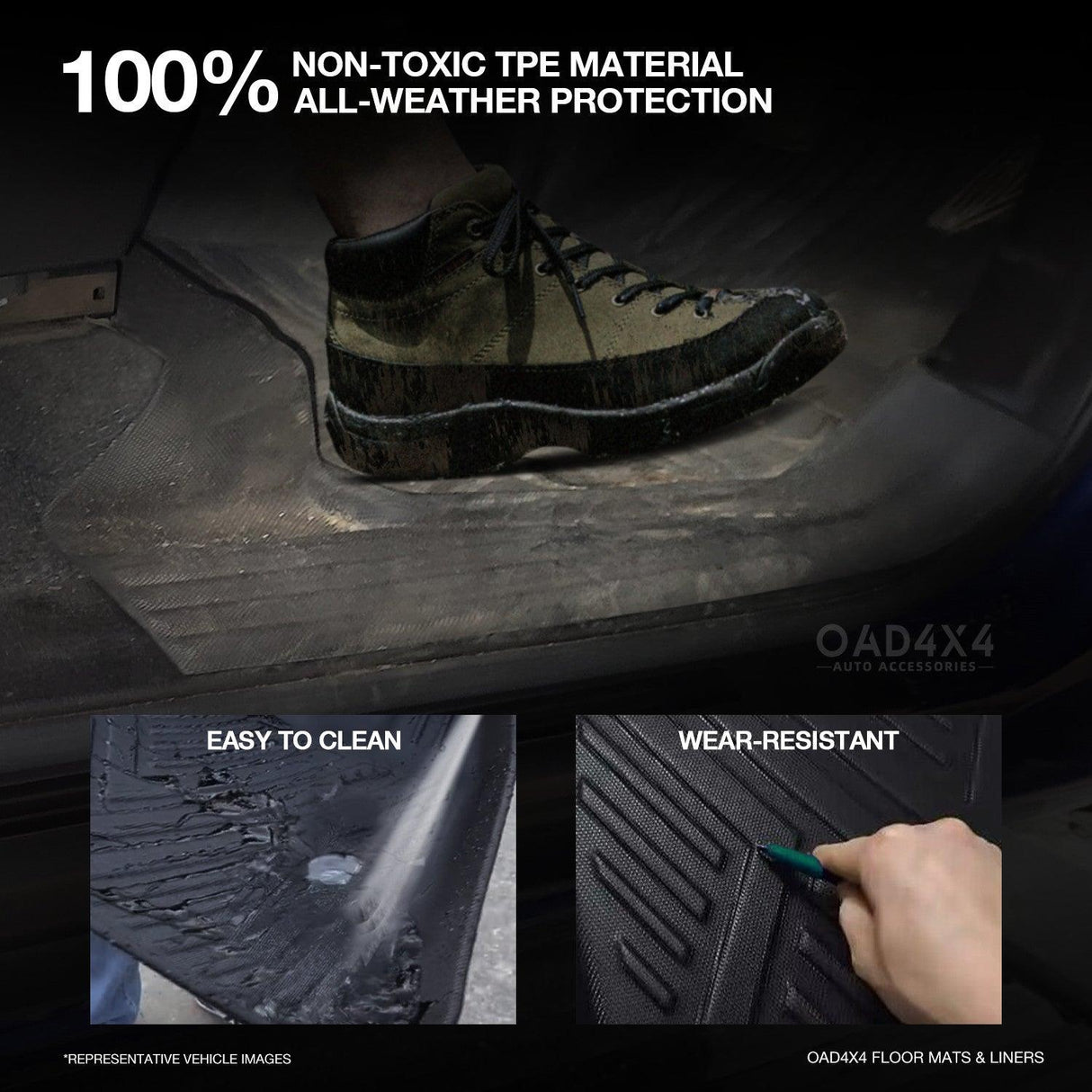 5D TPE Car Floor Mats for ISUZU N Series Auto Transmission 2018-Onwards