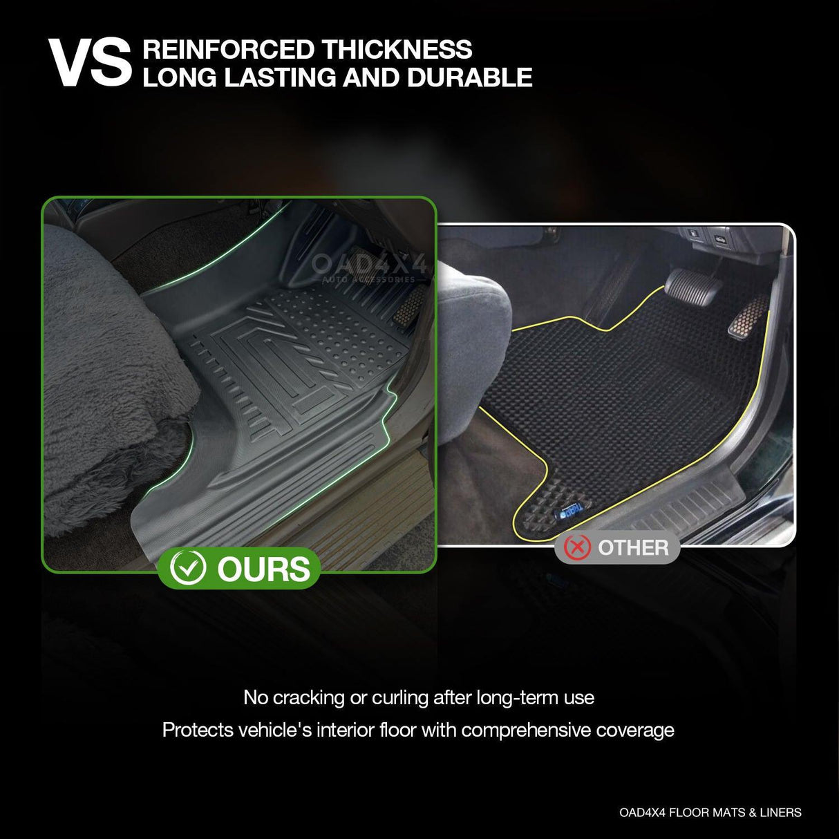 5D TPE Car Floor Mats for Toyota Land Cruiser 80 Series 1990-1998