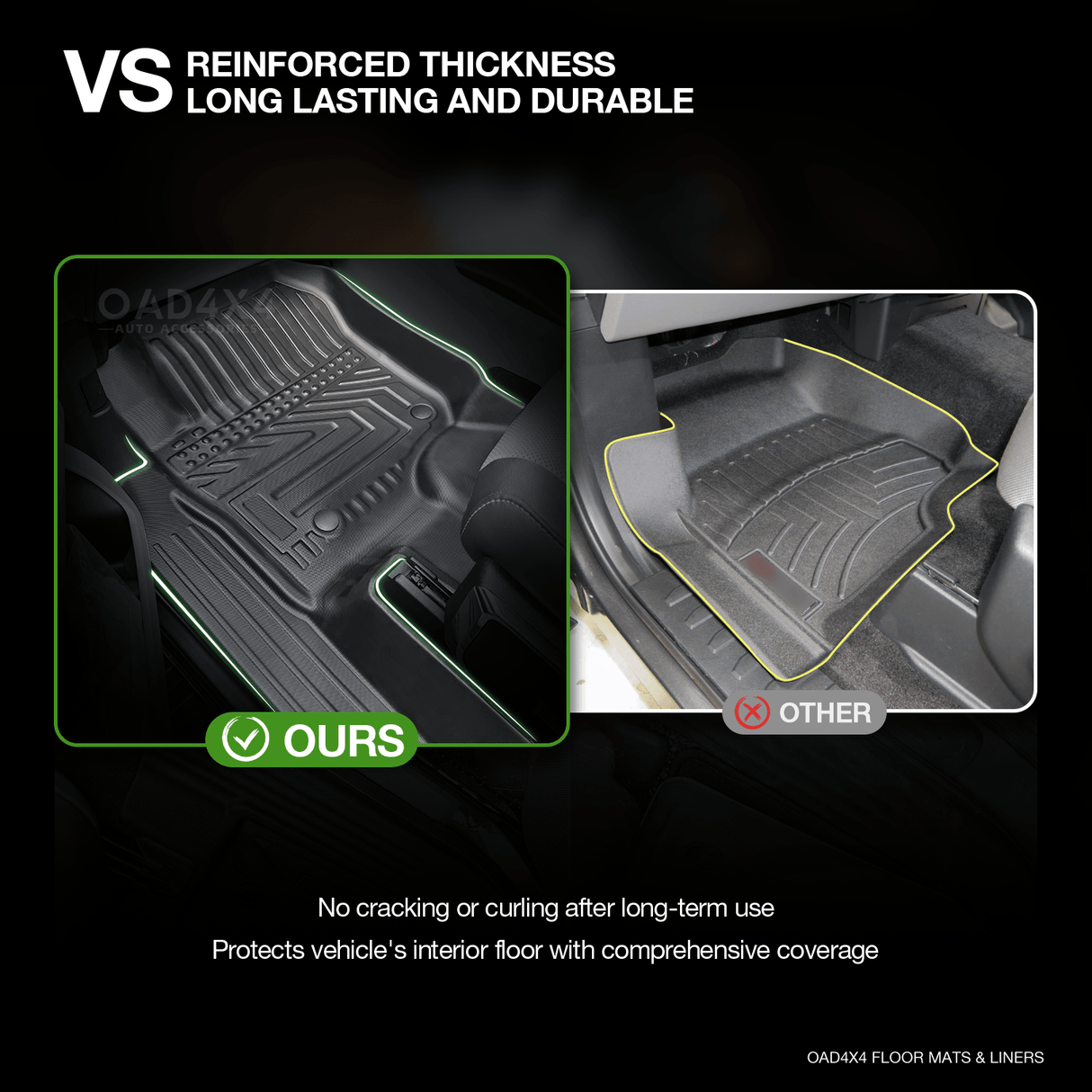 5D TPE Car Floor Mats for Ford F-150 F150 2023-Onwards Front 2-Piece Only