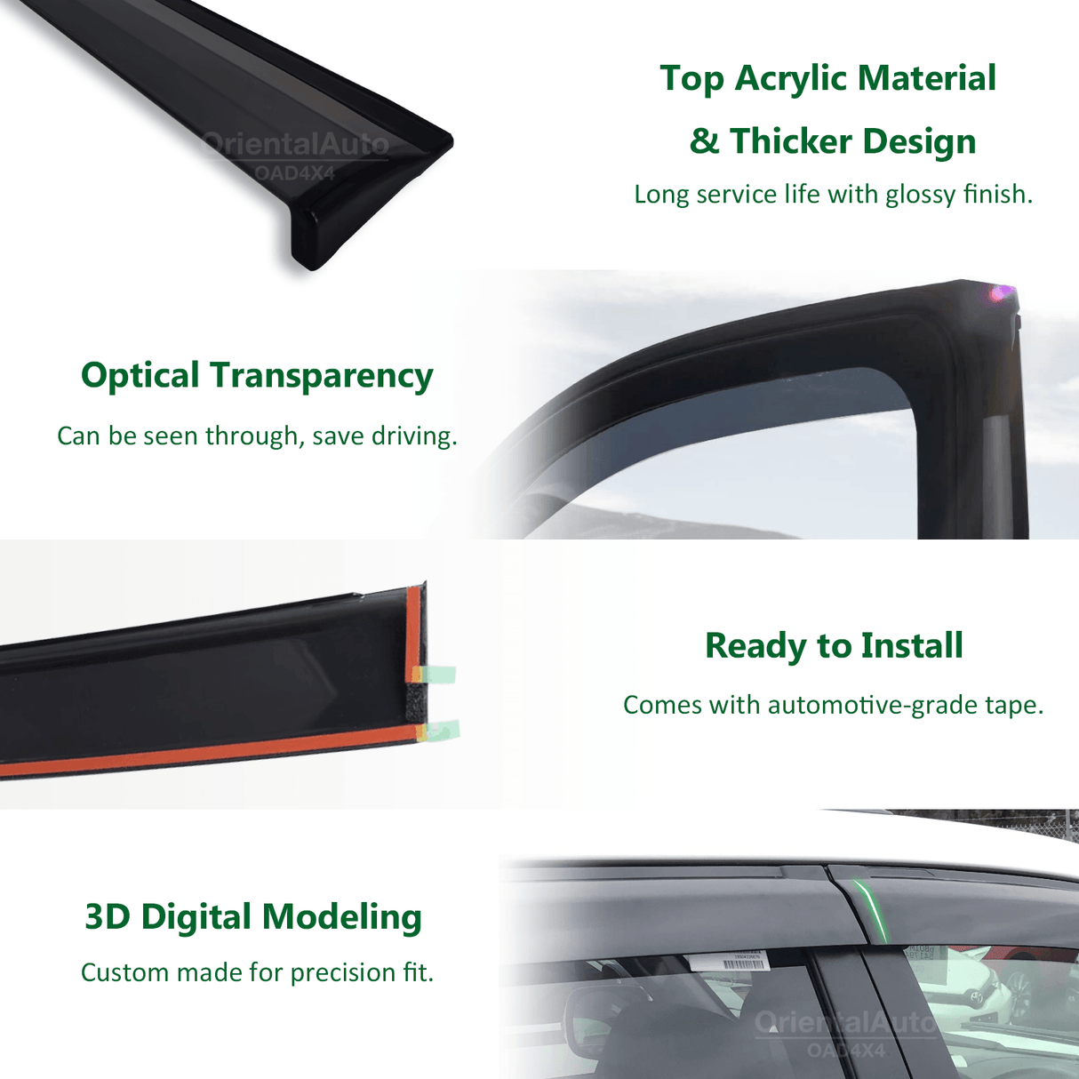 Injection Weather Shields for Chery Tiggo 8 Pro Max T31 Series 2024-Onwards 6PCS