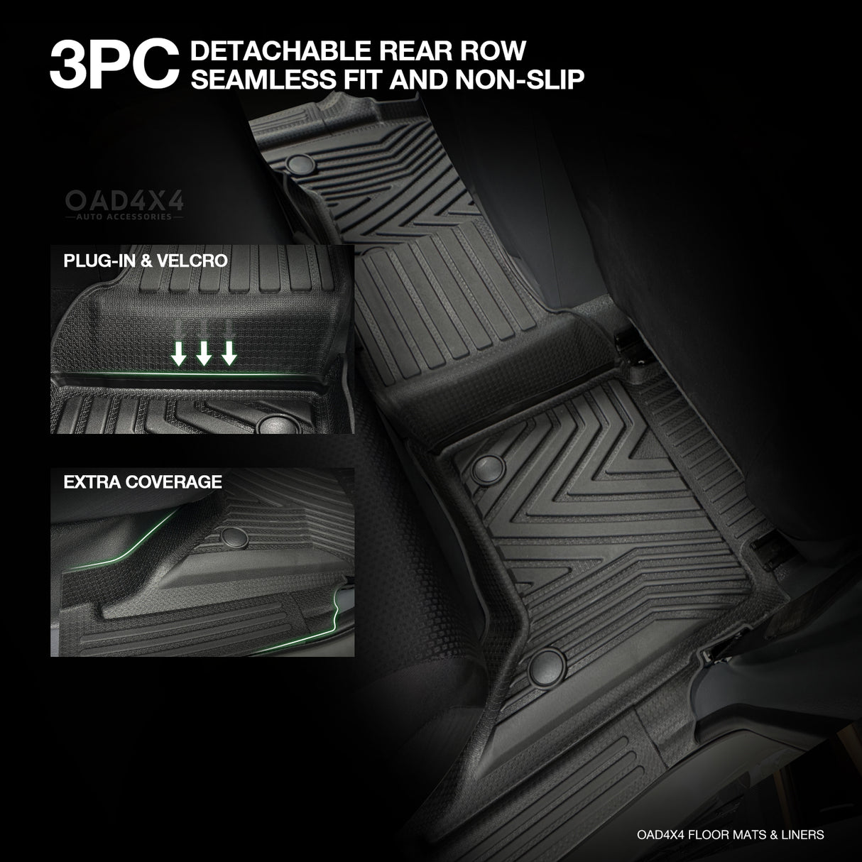 Injection 5D Car Floor Mats for Ford Ranger PX/PX2/PX3 Dual Cab 2011-2022