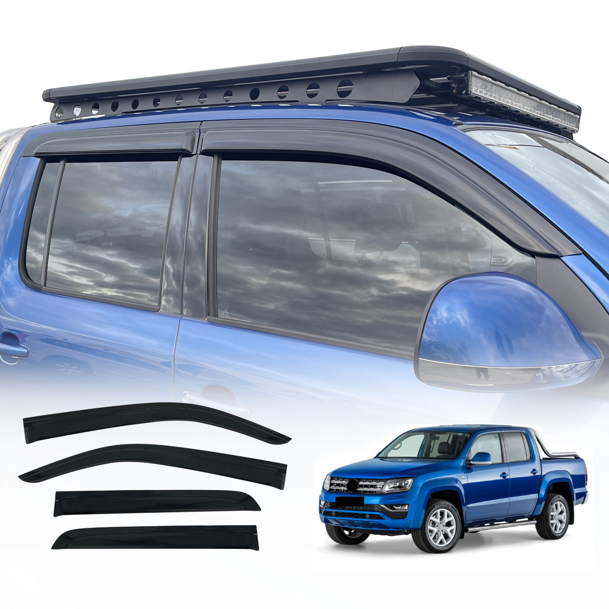 Luxury Weather Shields for Volkswagen Amarok 2H Series Dual Cab 2009-2022