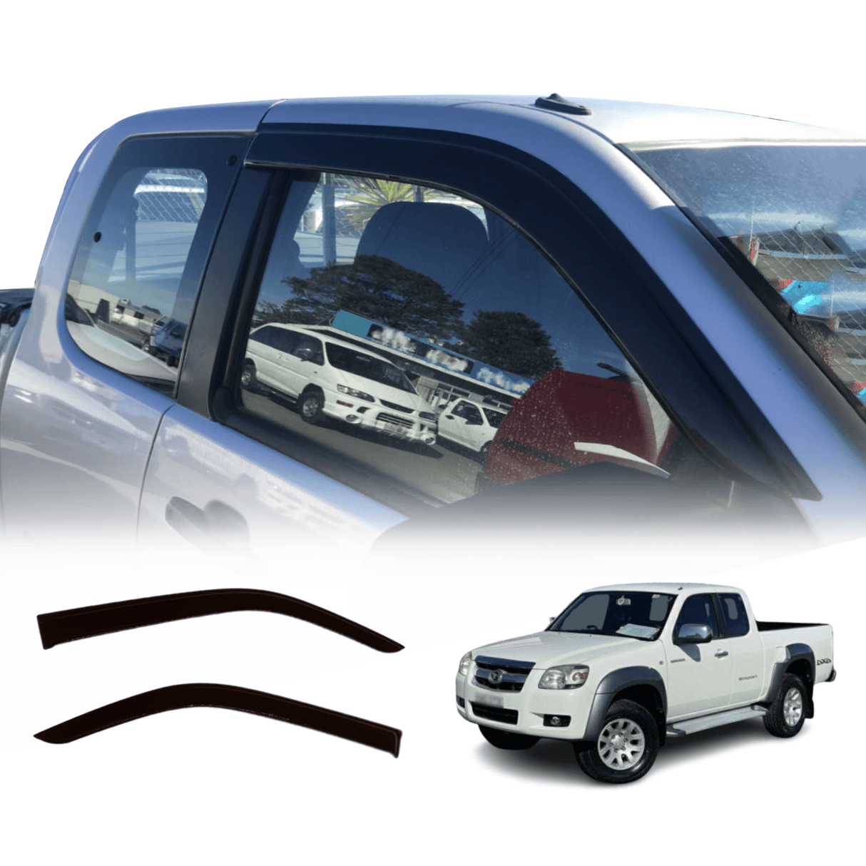 Luxury Weather Shields for Mazda BT-50 BT50 Single / Extra Cab 2006-2011 2PCS