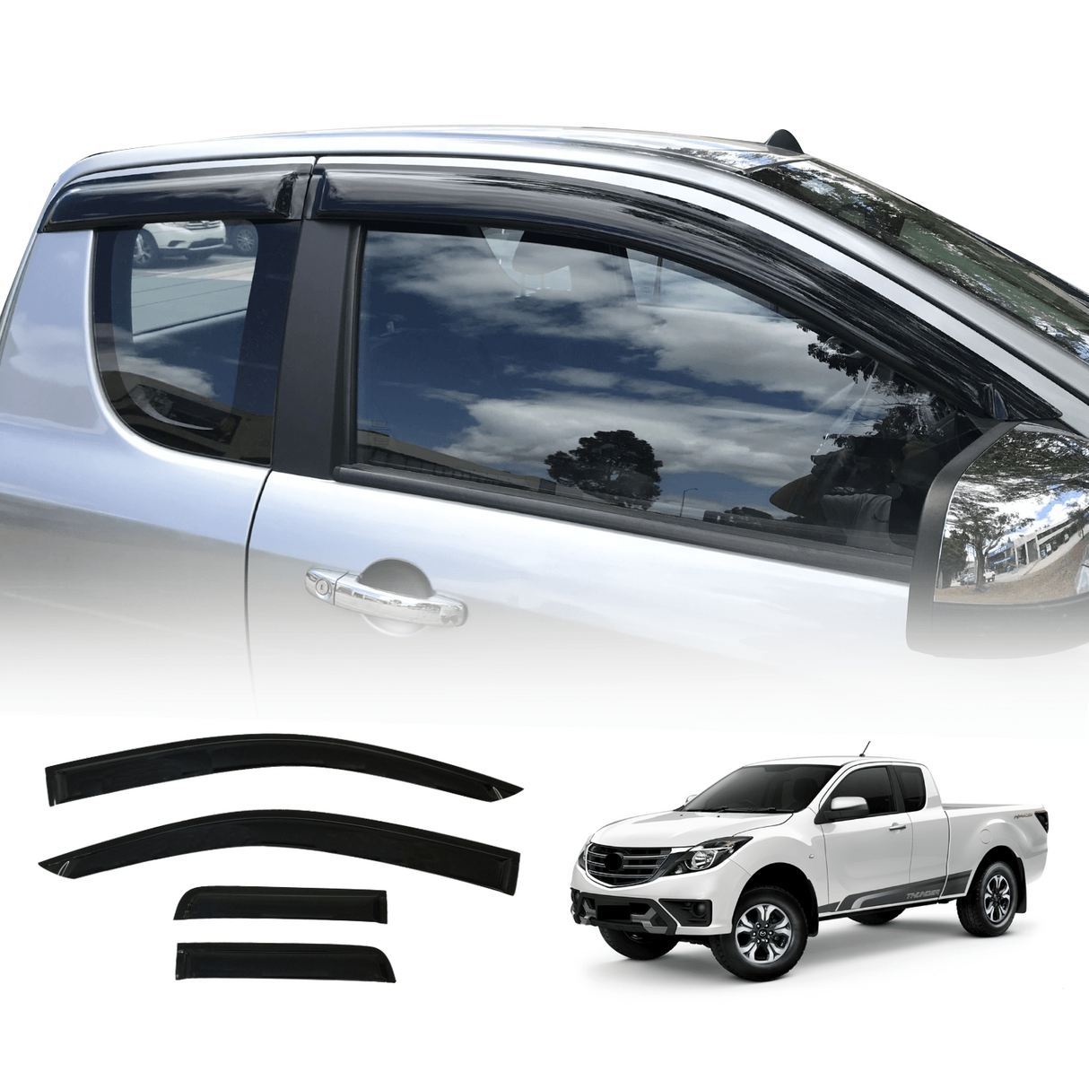 Weather Shields for Mazda BT50 BT-50 Extra Cab 2011-2020