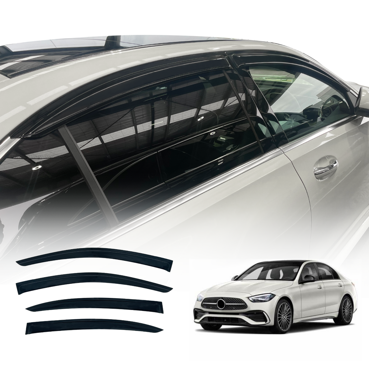 Luxury Weather Shields for Mercedes-Benz C-Class W206 Sedan 2021-Onwards