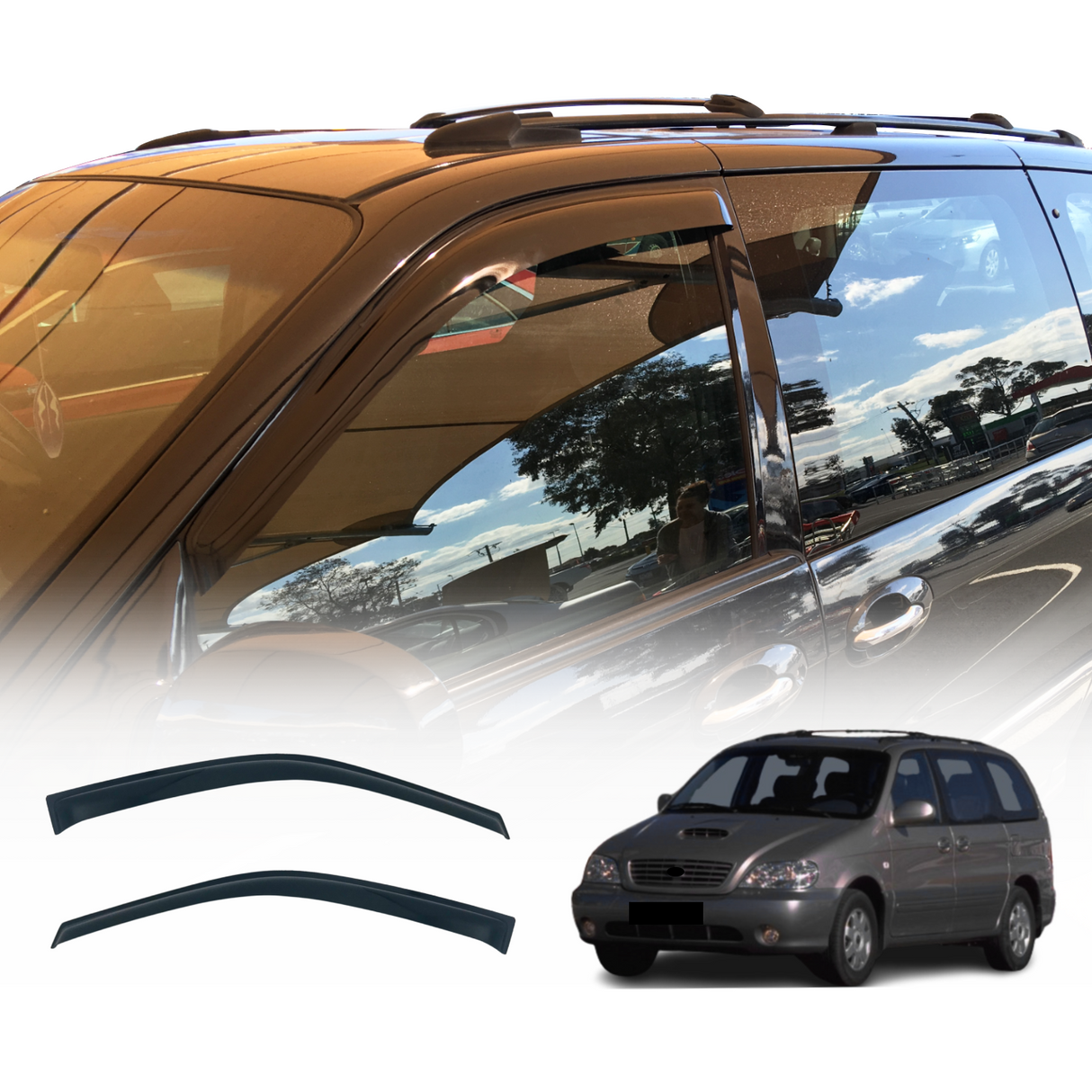 Weather Shields for KIA Carnival 2000-2006 2PCS