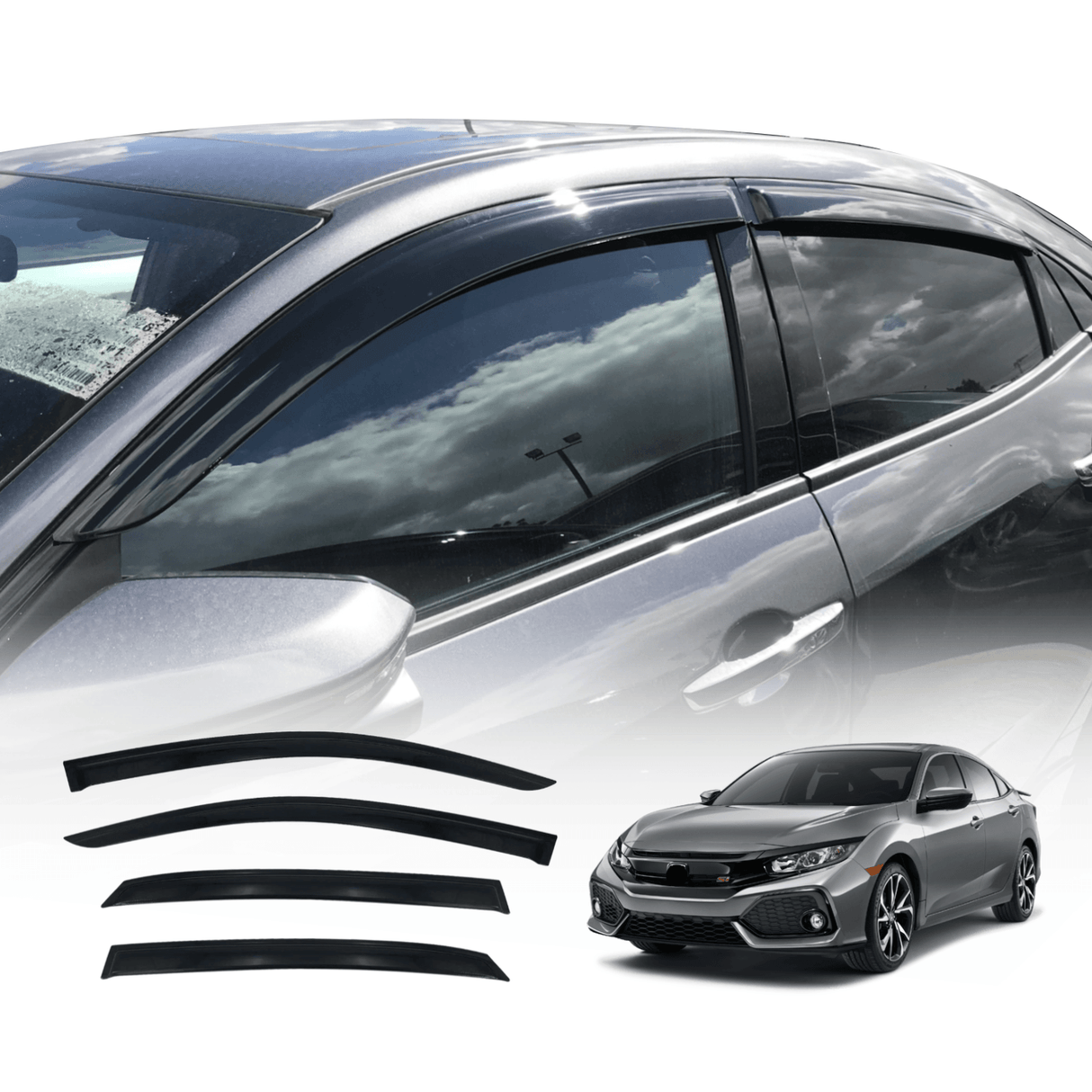 Luxury Weather Shields for Honda Civic Hatch 10th Gen 2017-2021