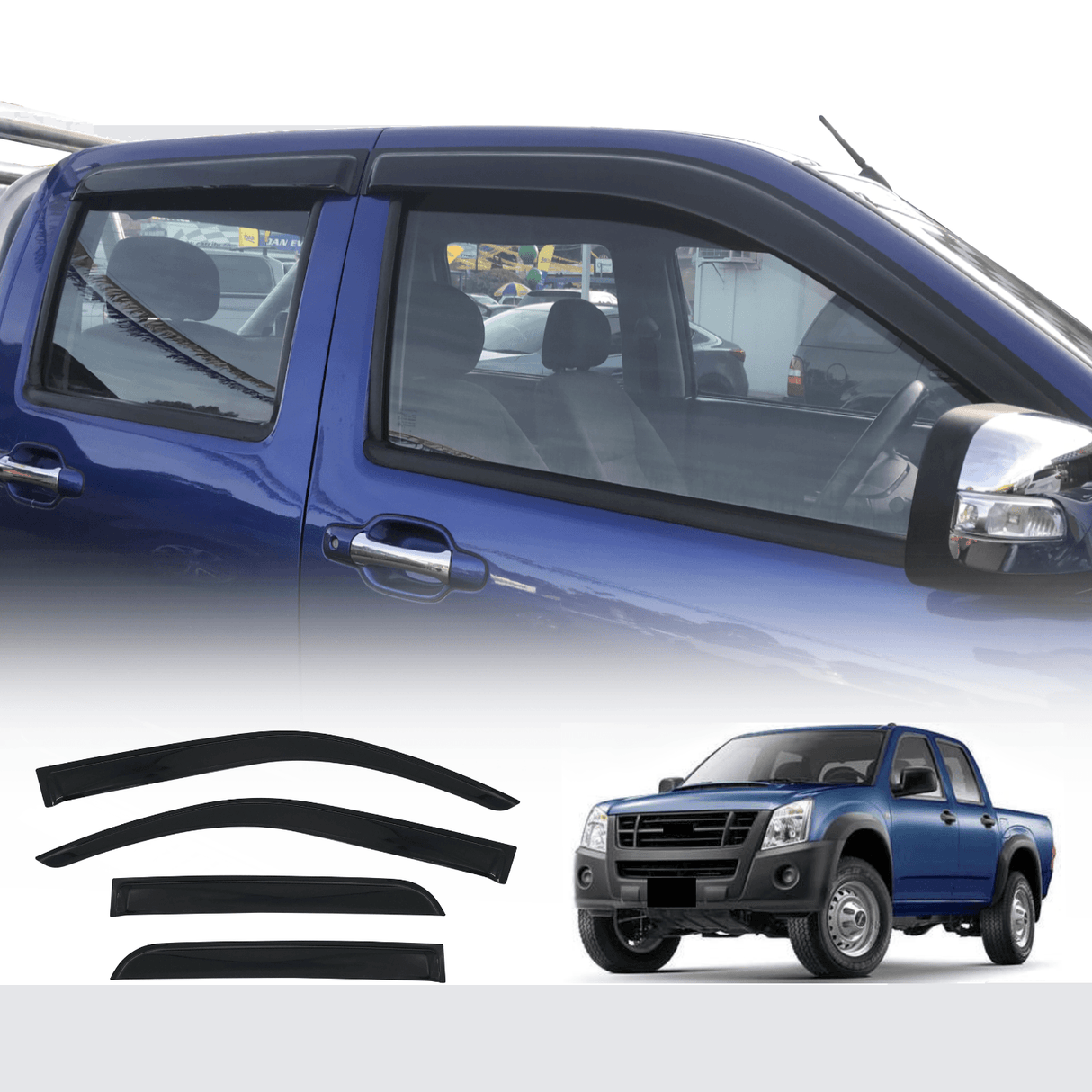 Pre-order Luxury Weather Shields for ISUZU D-MAX DMAX Dual Cab 2008-2012