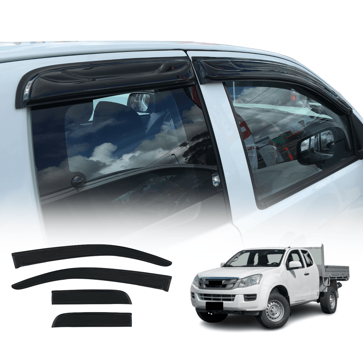 Luxury Weather Shields for ISUZU D-MAX/D-MAX Extra Cab 2012-2020
