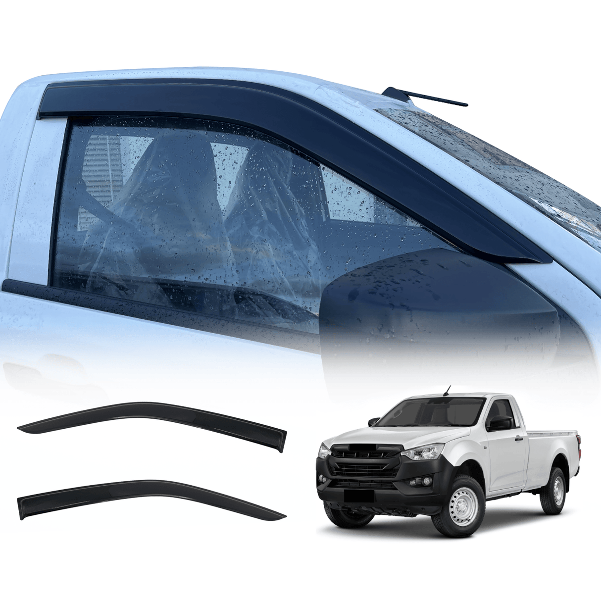 Luxury Weather Shields for ISUZU DMAX D-MAX Single / Extra Cab 2020-Onwards 2PCS
