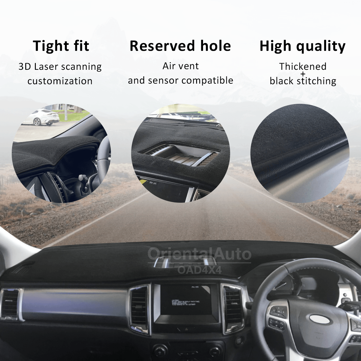 Car Dash Mat for Ford Ranger XL/XLS/XLT/FX4 2015-2022