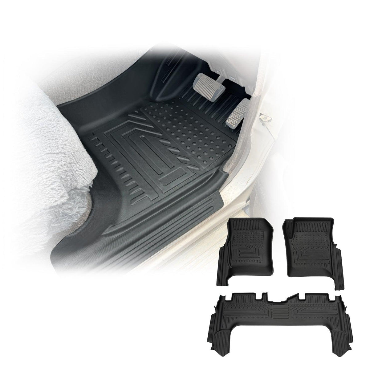 5D TPE Car Floor Mats for Toyota Land Cruiser 80 Series 1990-1998