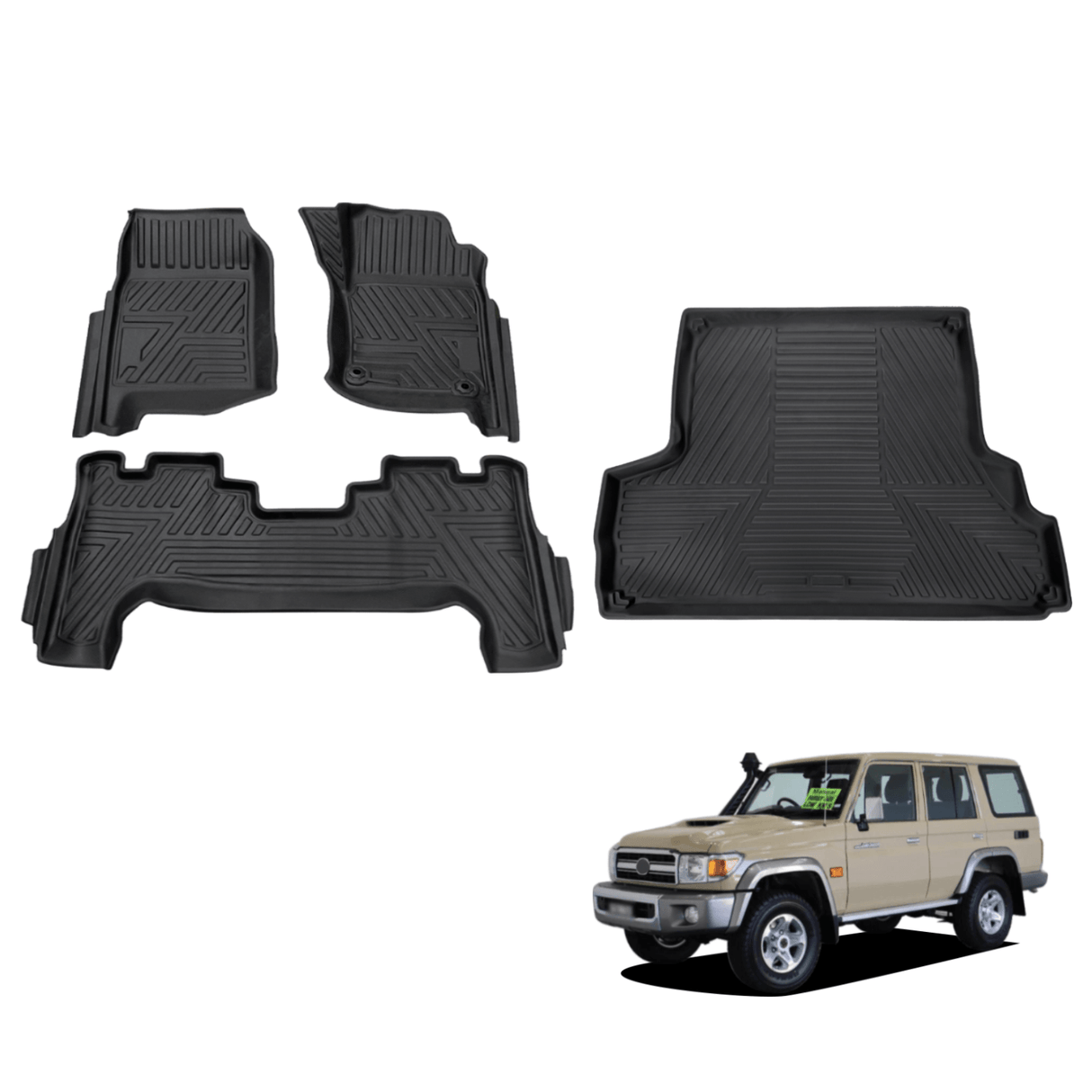 5D TPE Car Floor Mats for Toyota Land Cruiser 76 2012-2023