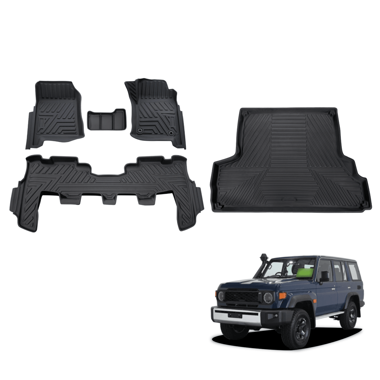 5D TPE Car Floor Mats for Toyota Land Cruiser 76 2023-Onwards