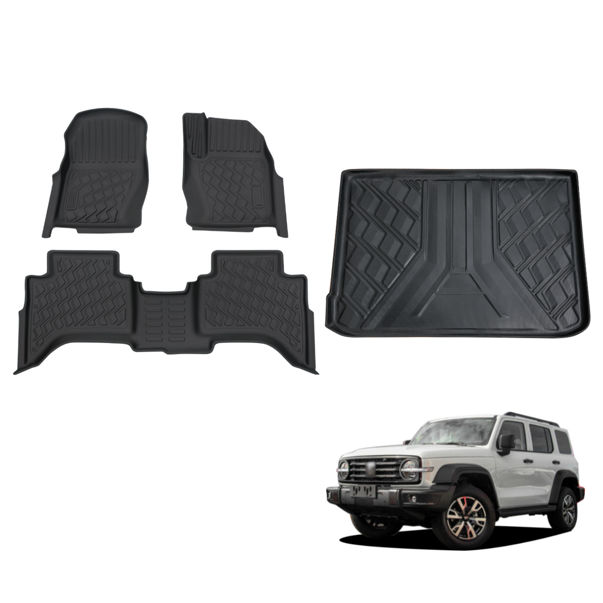 3D TPE Car Floor Mats for GWM TANK 300 2023-Onwards