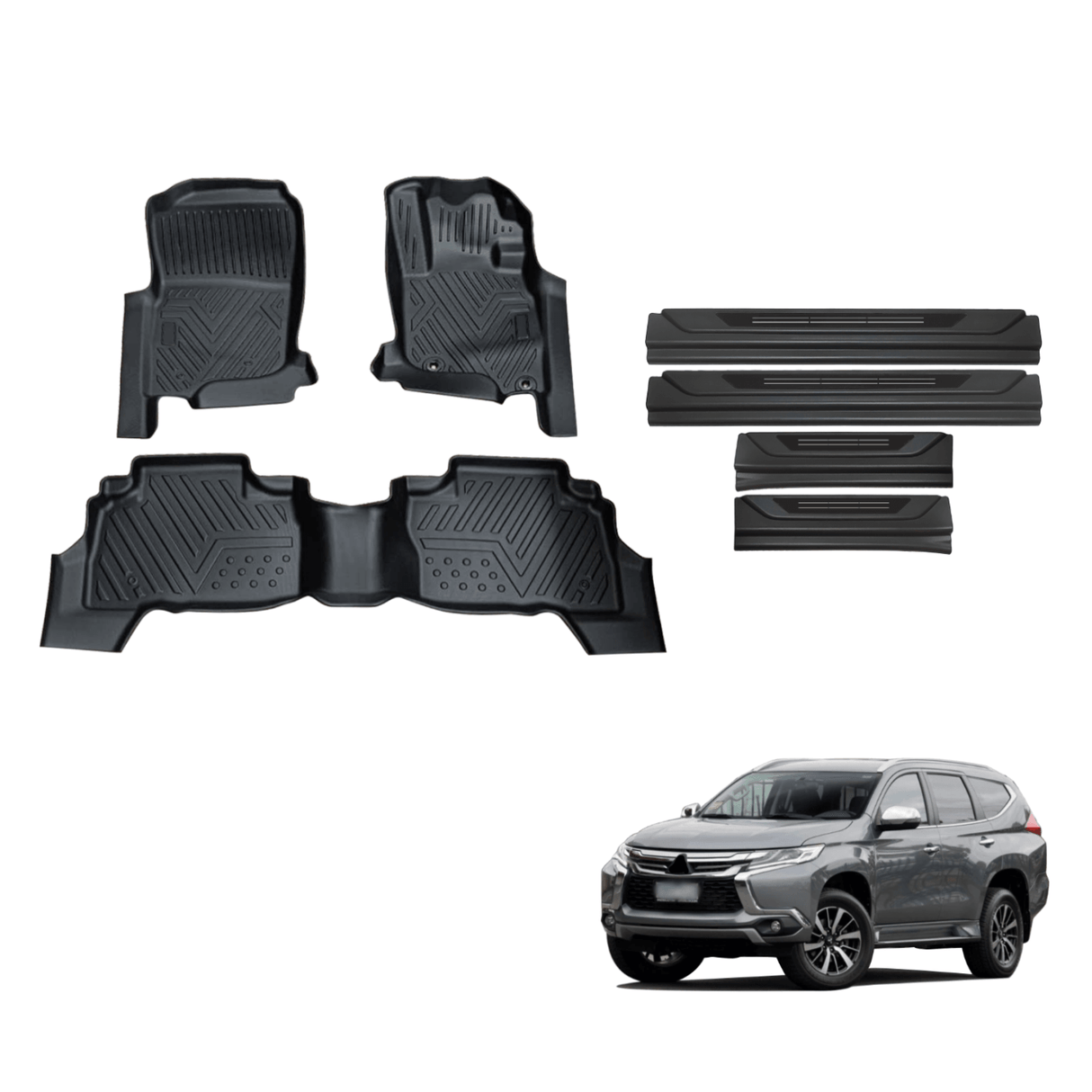 Floor Mats & Door Sill Protector for Mitsubishi Pajero Sport 2015-Onwards