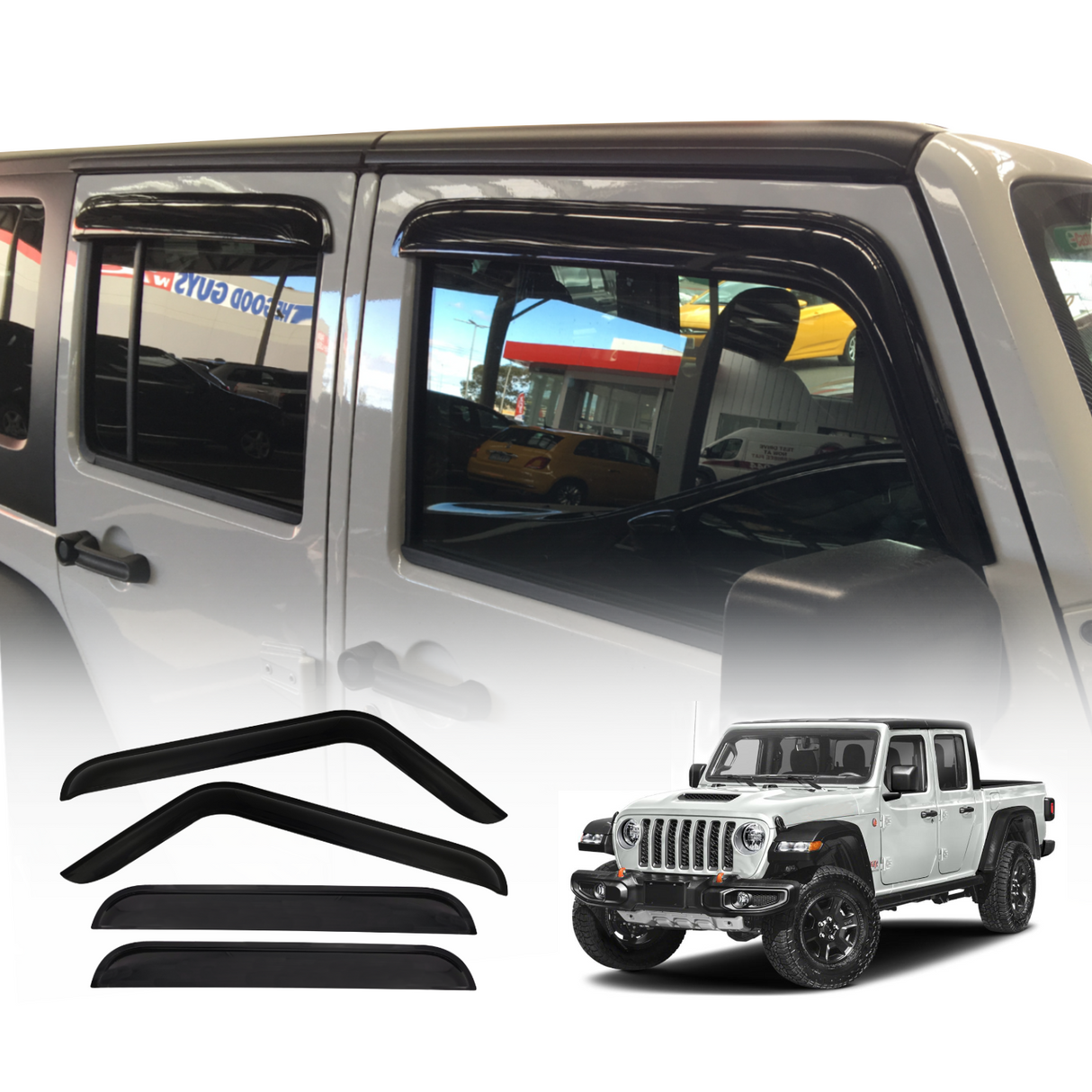 Luxury Weather Shields for Jeep Gladiator Dual Cab 2020-Onwards