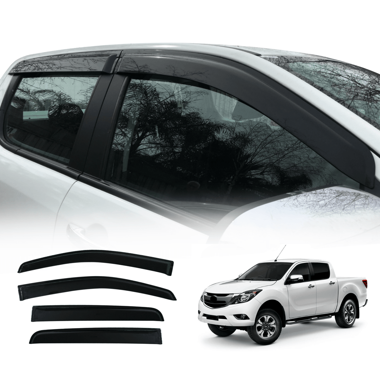 Injection Weather Shields for Mazda BT50 BT-50 Dual Cab 2011-2020