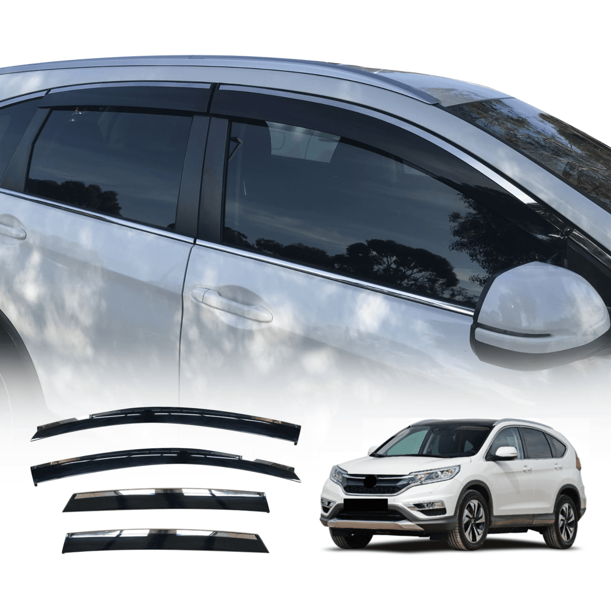 Stainless Edge Weather Shields for Honda CRV CR-V RM Series 2012-2017