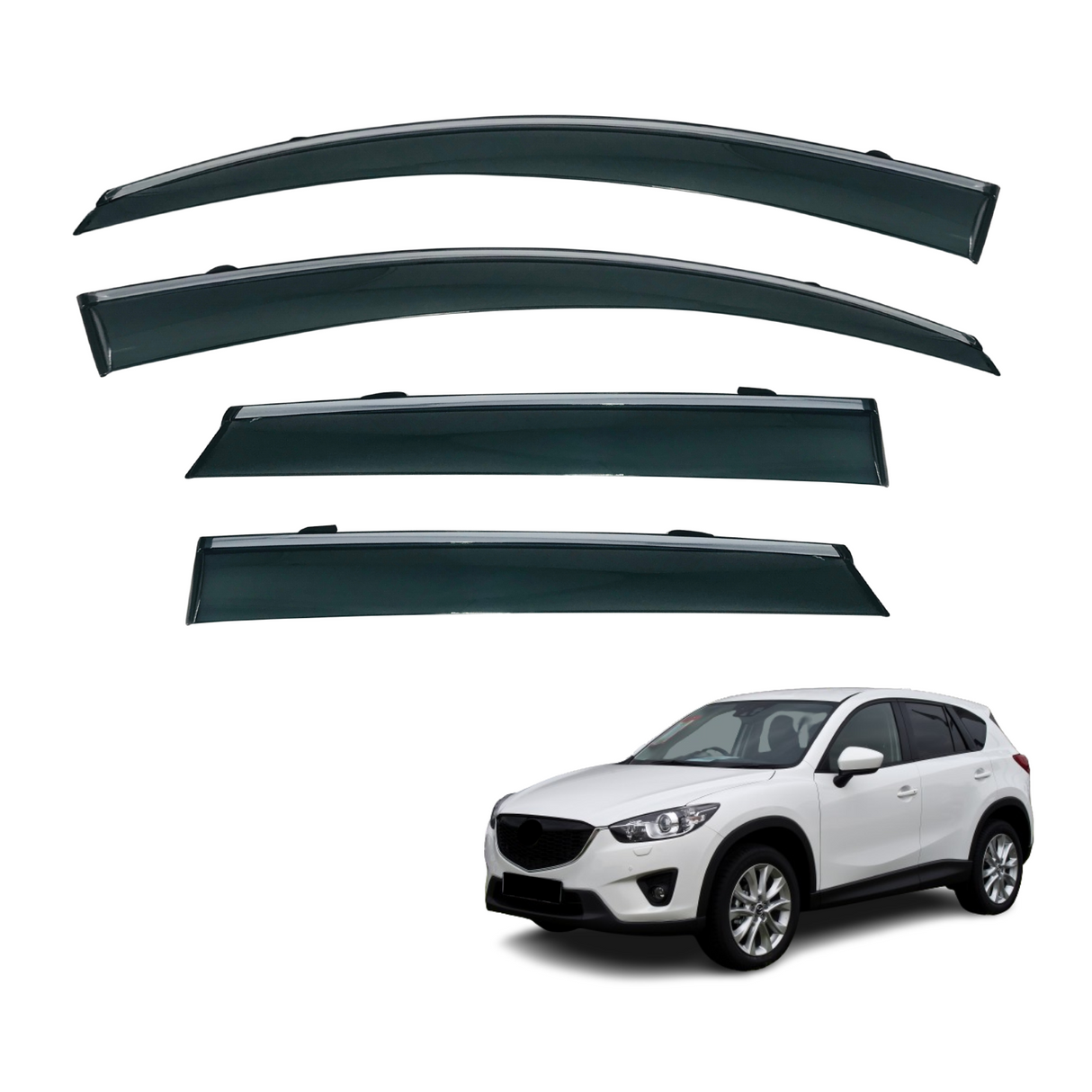 Chrome Edge Weather Shields for Mazda CX5 CX-5 2012-2017