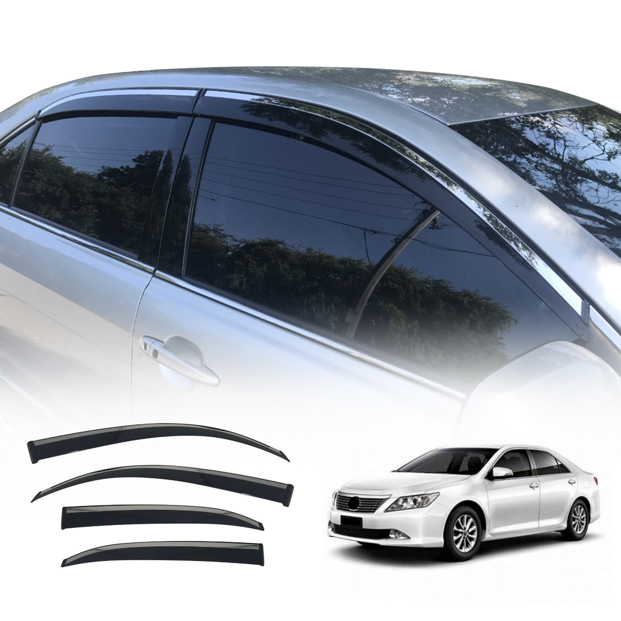 Stainless Edge Weather Shields for Toyota Camry 2006-2012