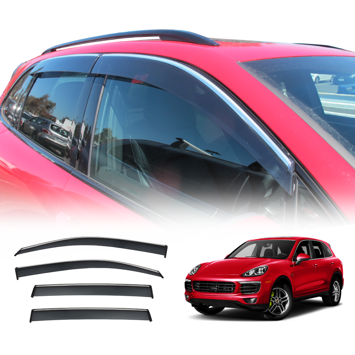 Stainless Edge Weather Shields for Porsche Cayenne 92A Series 2010-2017