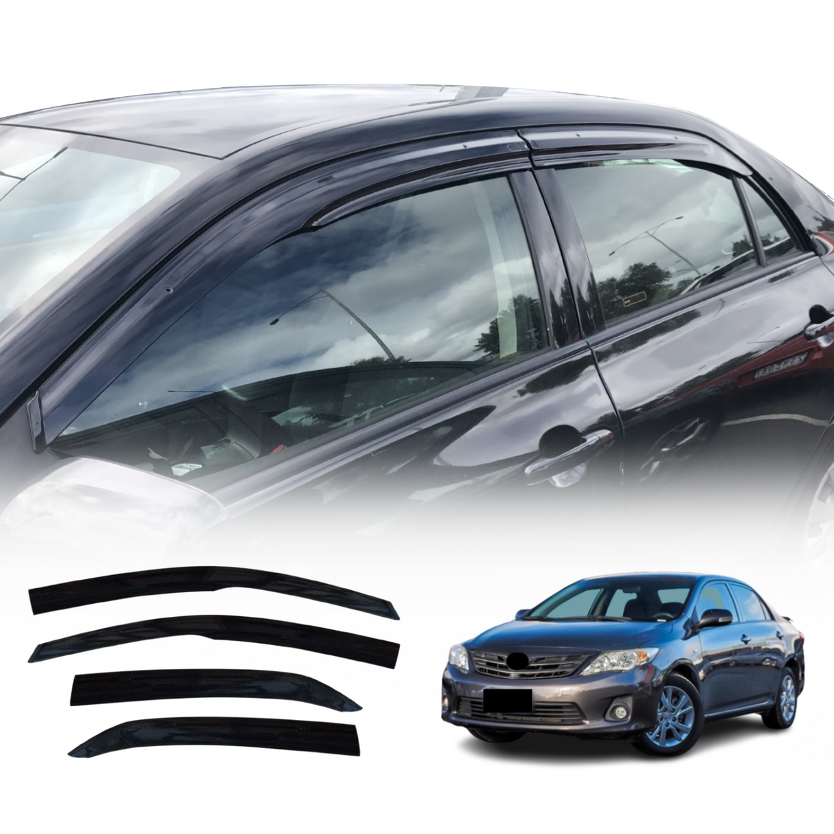 Injection Weather Shields for Toyota Corolla Sedan 2007-2013