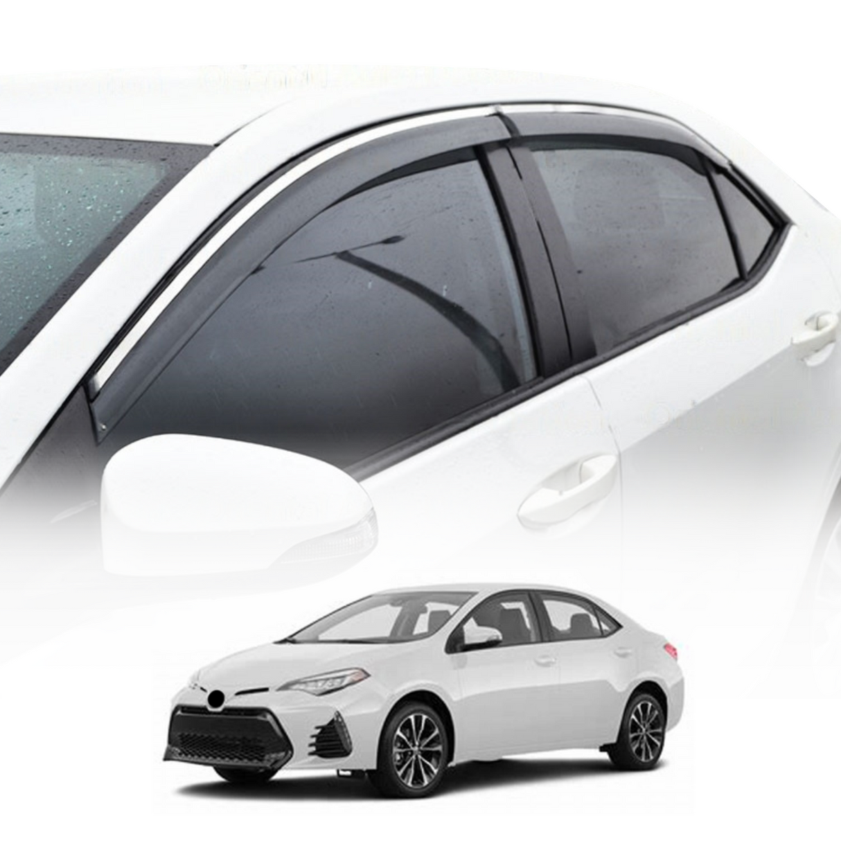 Stainless Edge Weather Shields for Toyota Corolla Sedan 2013-2019