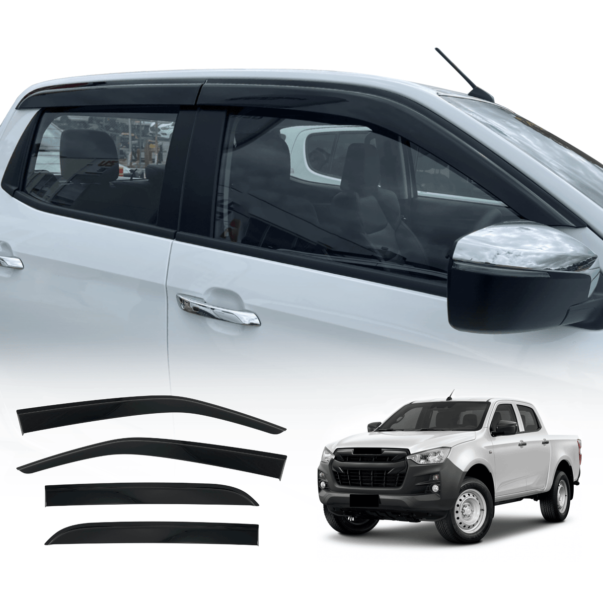 Injection Weather Shields for ISUZU DMAX D-MAX Dual Cab 2020-Onwards