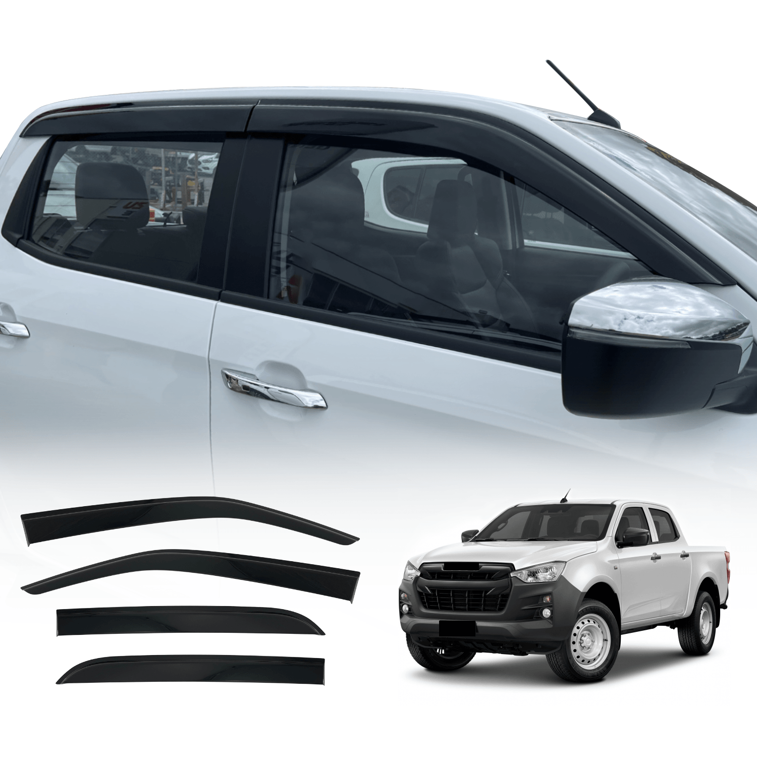 Injection Weather Shields for ISUZU DMAX D-MAX Dual Cab 2020-Onwards