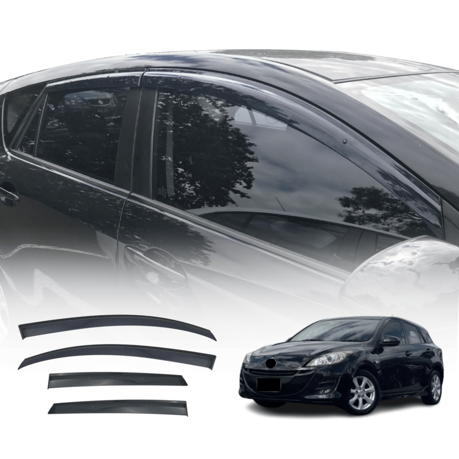 Injection Weather Shields for Mazda 3 Hatch 2009-2013