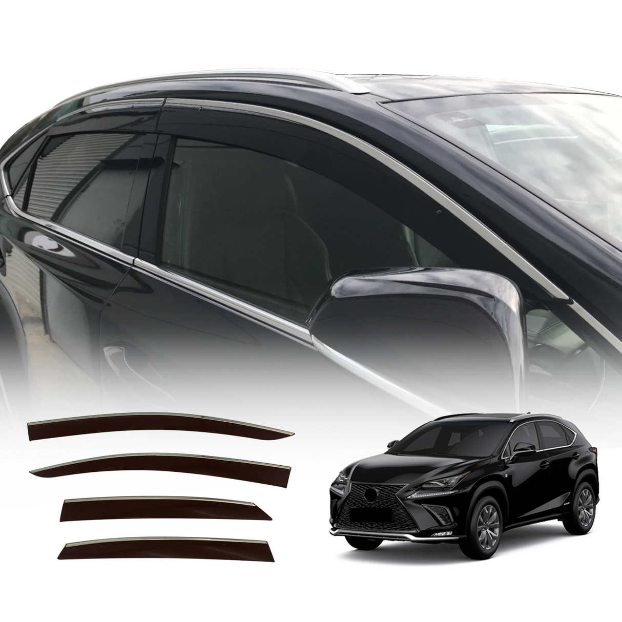 Stainless Edge Weather Shields for Lexus NX Series 2014-2021