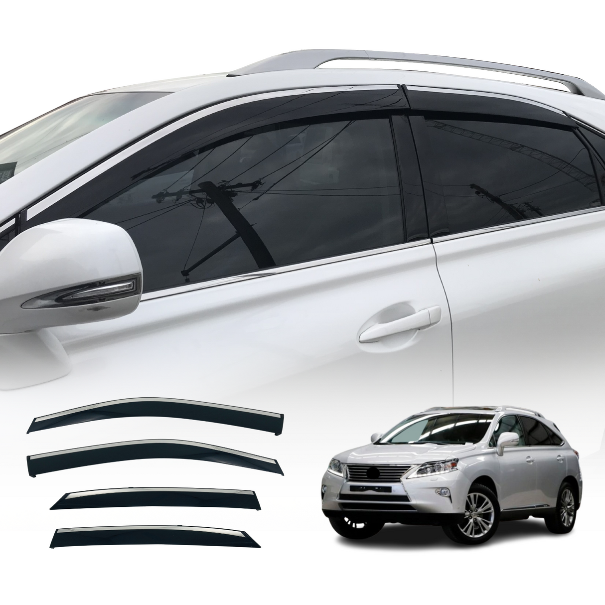 Stainless Edge Weather Shields for Lexus RX270/350/450H 2009-2015