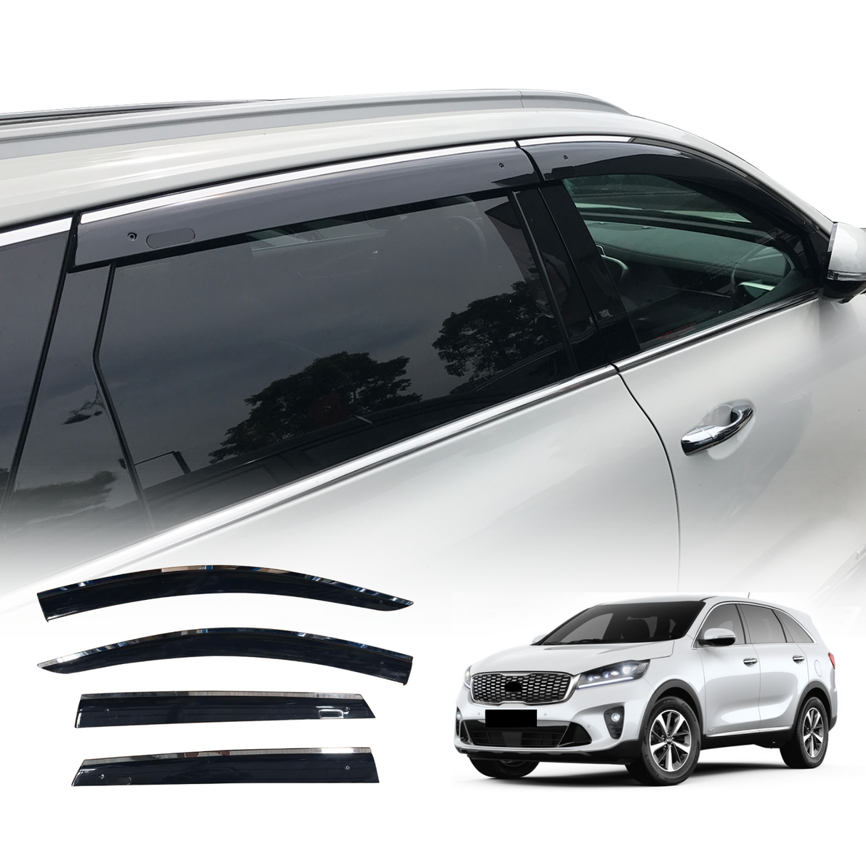 Stainless Edge Weather Shields for KIA Sorento UM Series 2015-2020