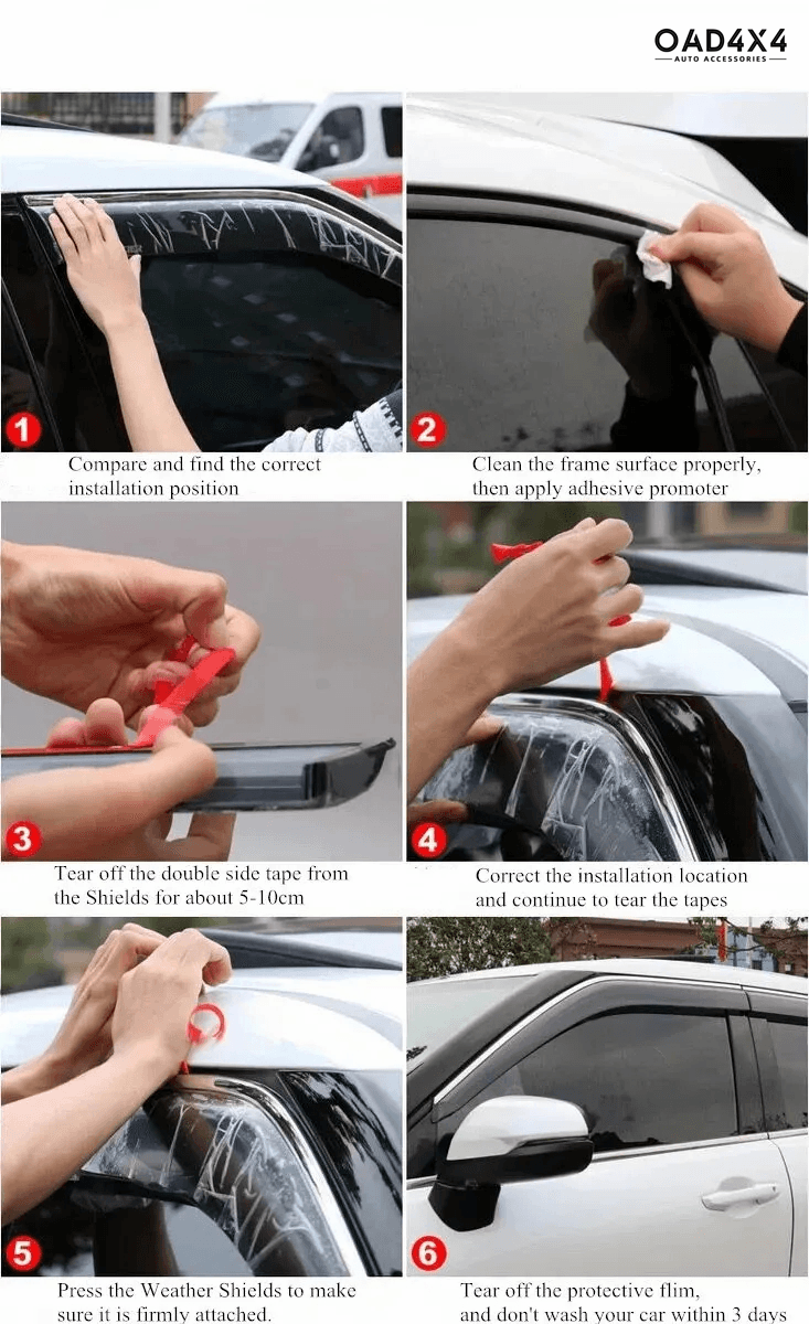 How to Install Weathershields / Installation Steps of Window Visor