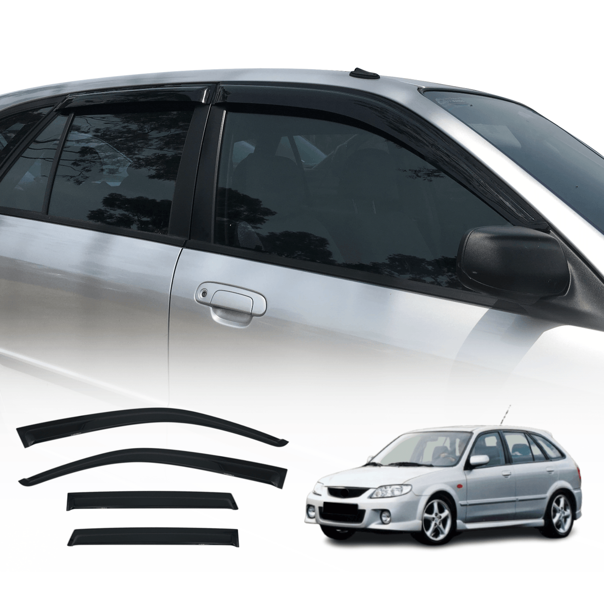 Luxury Weather Shields for Mazda 323 Hatch 1998-2004