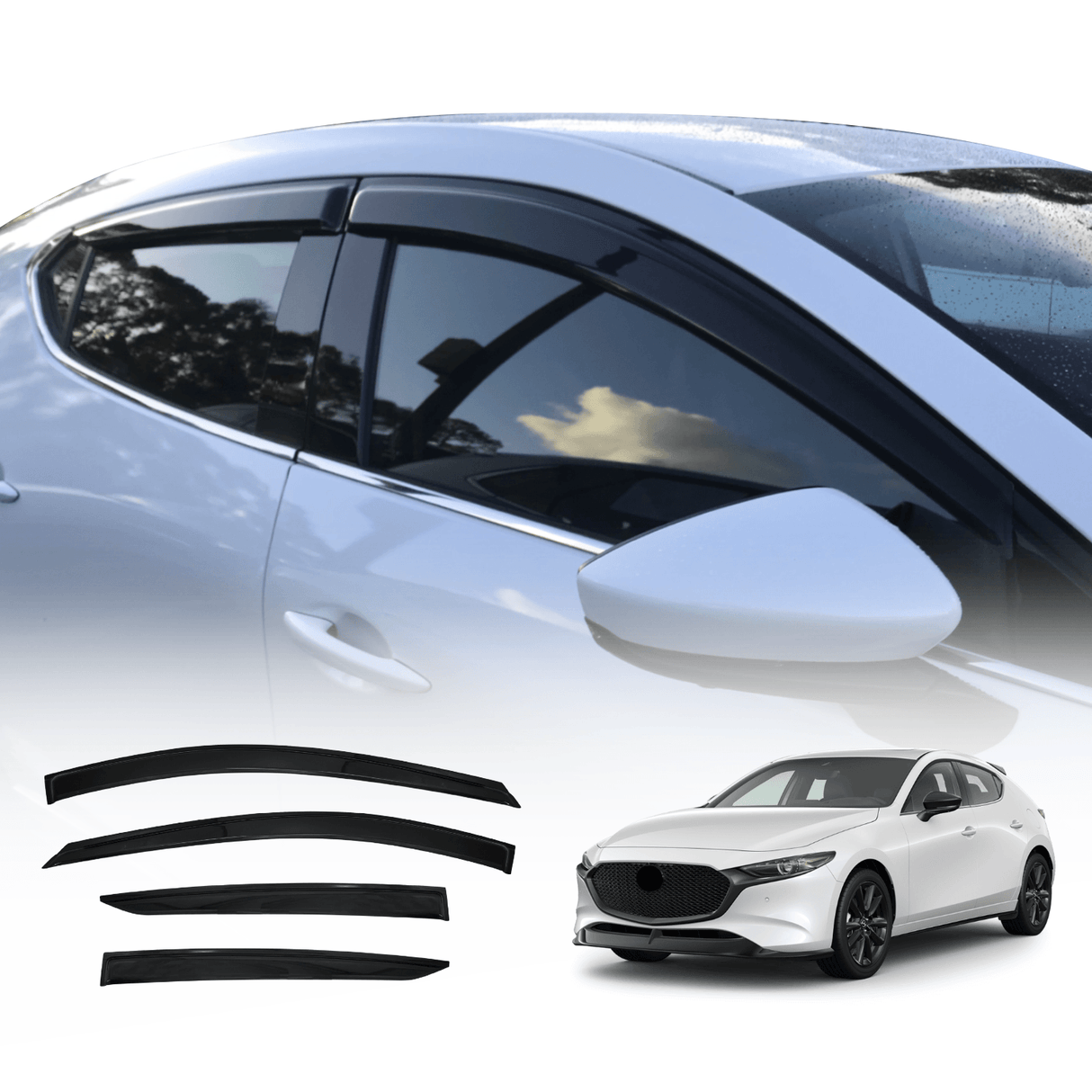 Luxury Weather Shields for Mazda 3 Hatch BP 2019-Onwards