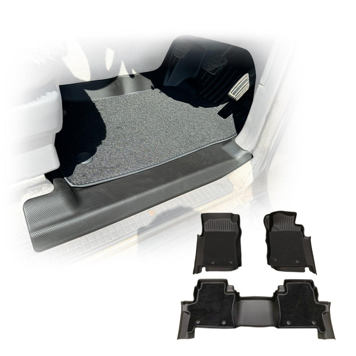 5D Double-Layer Car Floor Mats for Nissan Patrol Y60 GQ Series 1988-1997