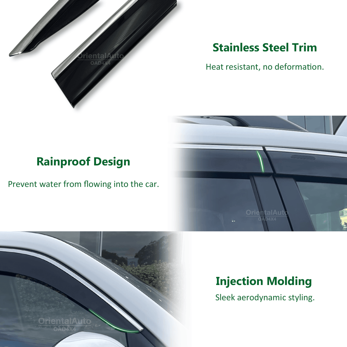 Stainless Edge Weather Shields for Toyota RAV4 RAV 4 2019-Onwards 6PCS
