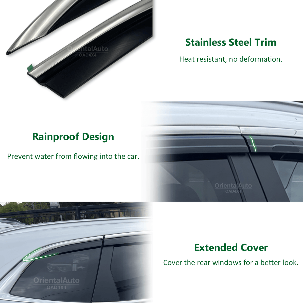 Stainless Edge Weather Shields for Toyota Corolla Cross SUV 2022-Onwards 6PCS