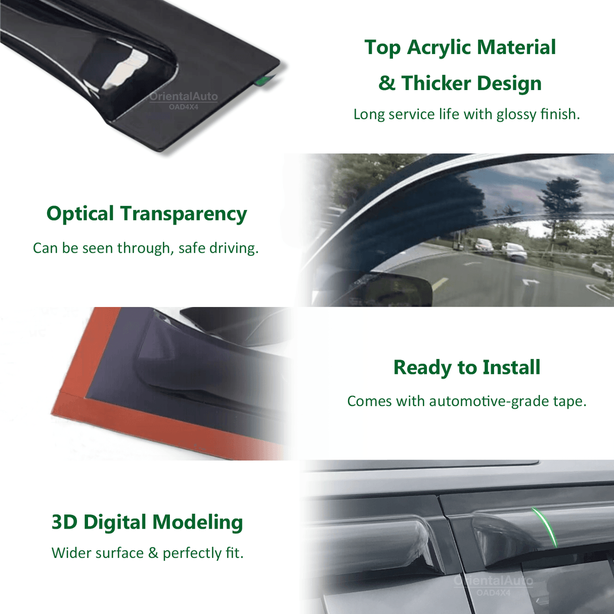 Widened Weather Shields for Toyota Land Cruiser 100 / 105 1998-2007 6PCS