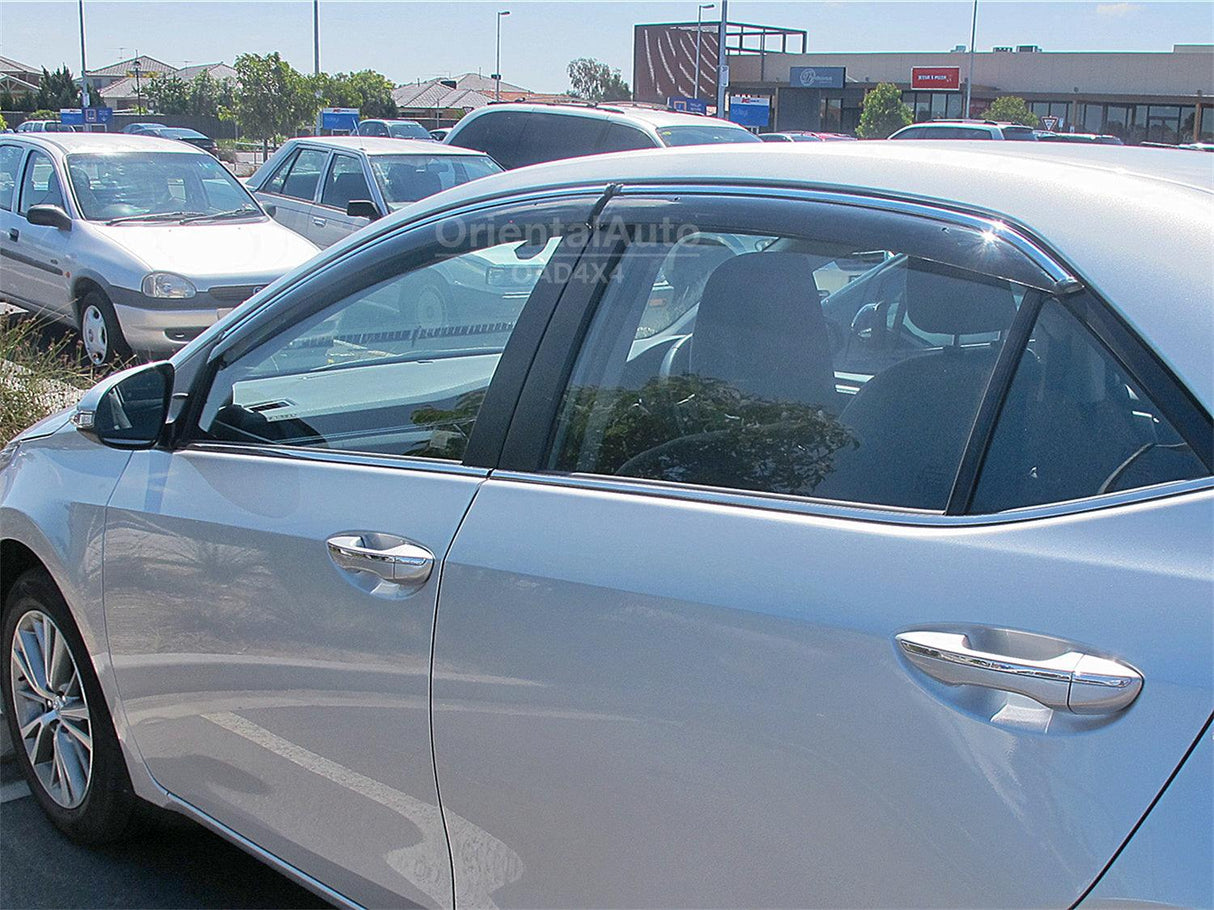 Chrome Edge Weather Shields for Toyota Corolla Sedan 2013-2019