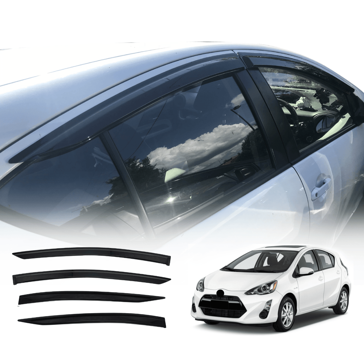 Luxury Weather Shields for Toyota Prius C 2012-2021