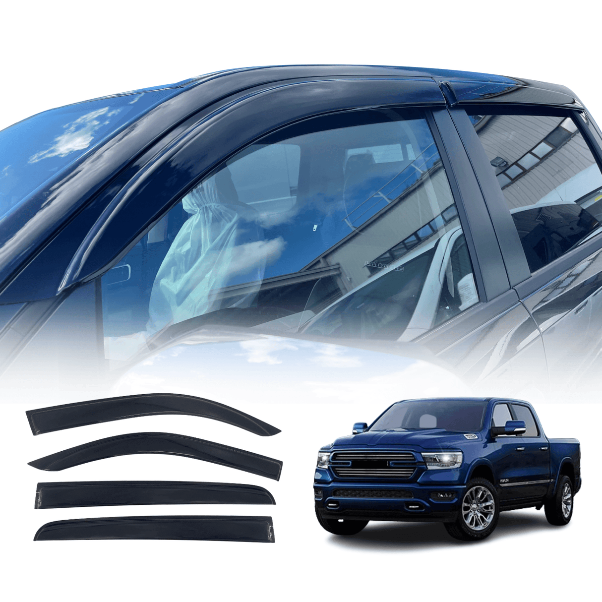 Luxury Weather Shields for RAM 1500 DT Series Crew Cab 2020-Onwards