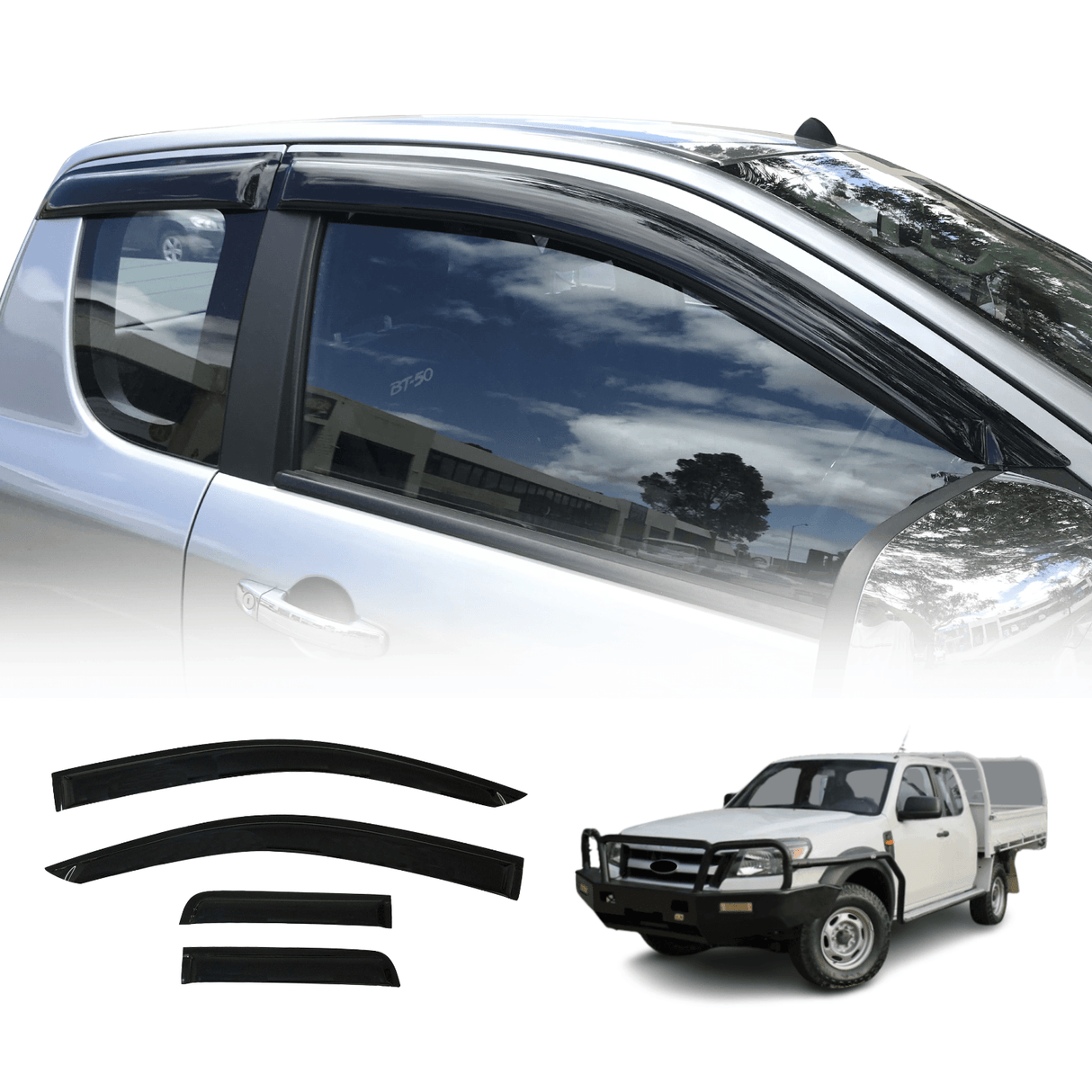 Weather Shields for Ford Ranger PX PX2 PX3 Extra Cab 2011-2022