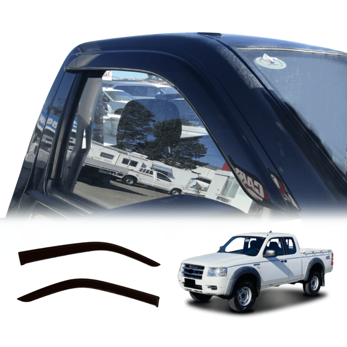 Luxury Weather Shields for Ford Ranger PJ PK Single / Extra Cab 2006-2011 2PCS
