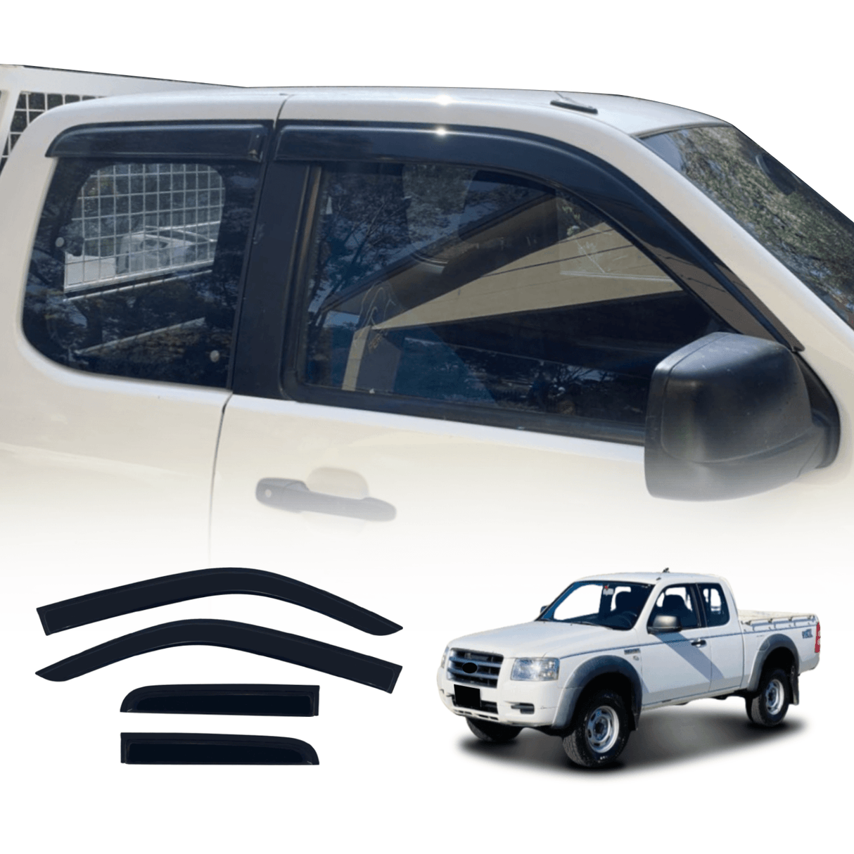 Luxury Weather Shields for Ford Ranger PJ PK Extra Cab 2006-2011