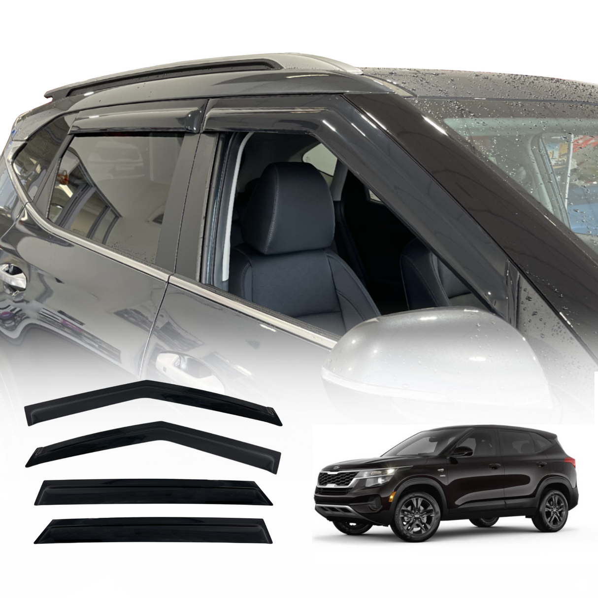 Luxury Weather Shields for KIA Seltos SP2 Series 2019-Onwards