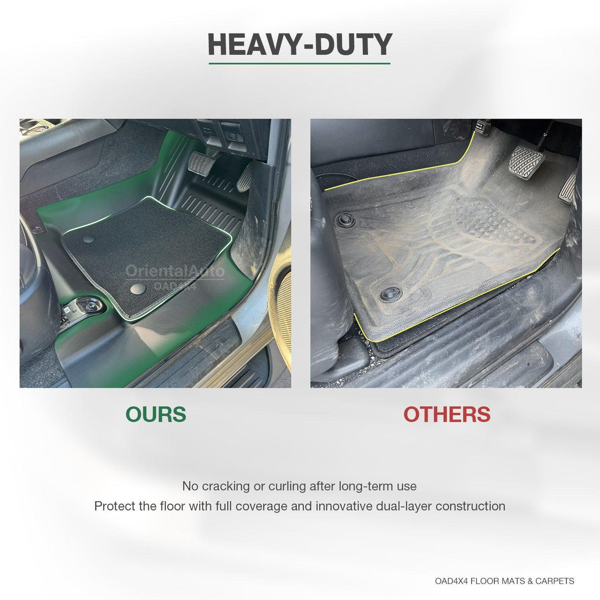 5D Double-Layer Car Floor Mats for Toyota Hilux Auto Transmission Dual Cab 2025-Onwards